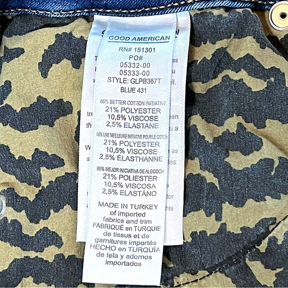 GOOD AMERICAN Sculpting Good Legs Jeans Size 4 Distressed Raw Edge Hem - Picture 7 of 8